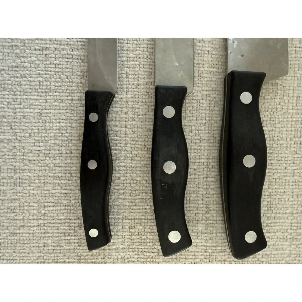 Chicago Cutlery Essentials Three Piece Set Kitchen Knives Black Handles